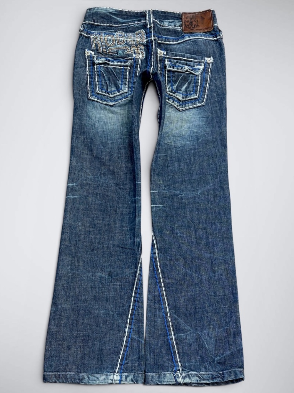 VTG Archival Riobera Japanese Denim Ultra Low Rise Flare Jeans